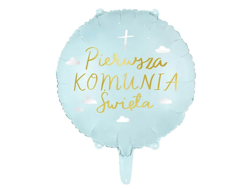 First Holy Communion blue foil balloon - 35 cm - 1 pc.