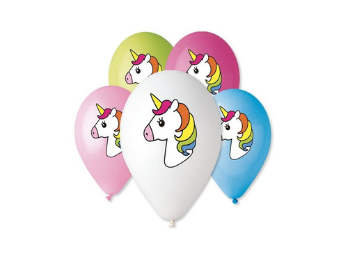 Unicorn pastel balloons - 30 cm - 5 pcs.