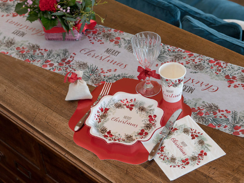 Merry Christmas napkins - red - 33 cm - 20 pcs.