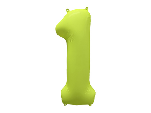Large Number 1 Neon Yellow Foil Balloon - 86 x 70 cm - 1 pc