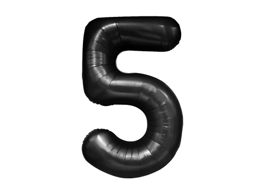 Number 5 black Foil Balloon - 100 cm - 1 pc