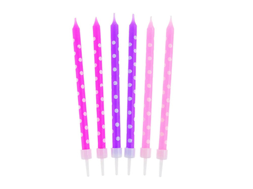 Birthday candles in peas for a girl - 24 pcs.