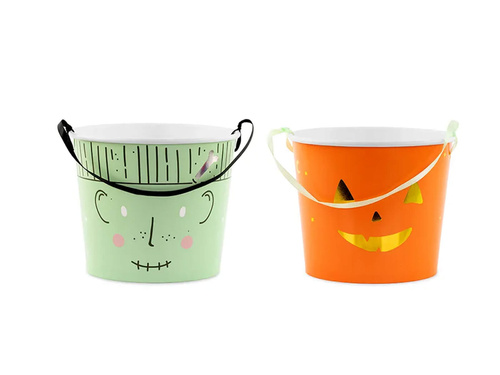 Wiaderka na cukierki na Halloween - 13,5 cm - 2 szt.