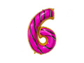 Foil balloon cookie number 6 - 78 cm - 1 pc.