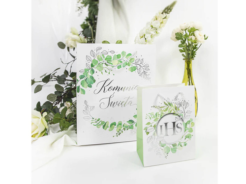 First Communion gift bag with eucalyptus small - 1 pc.