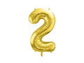 Foil balloon number 2 gold - 72 cm - 1 pc.