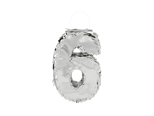 Piniata Cyfra 6 srebrna