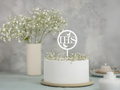 White plexiglass topper for IHS I Holy Communion cake - 1 pc.