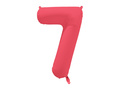 Balon foliowy cyfra 7 neonowy czerwony - 86 cm - 1 szt.