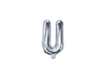 Balon foliowy litera "U" srebrna - 35 cm