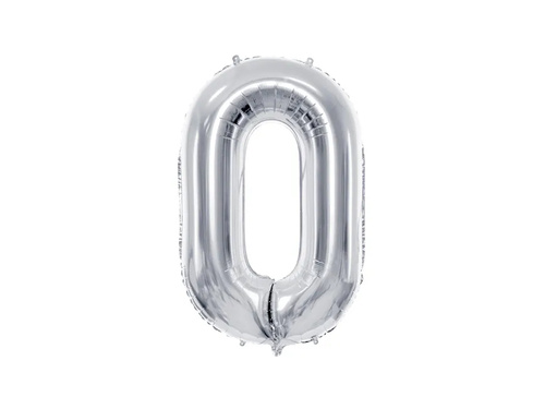 Number 0 silver Foil Balloon - 72 cm - 1 pc