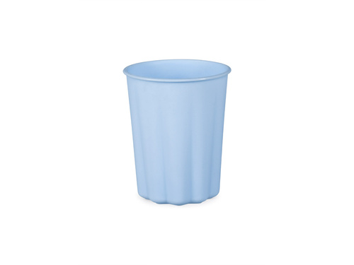 Kubeczki plastikowe wielorazowe błękitne z falbanką - 220 ml - 4 szt.
