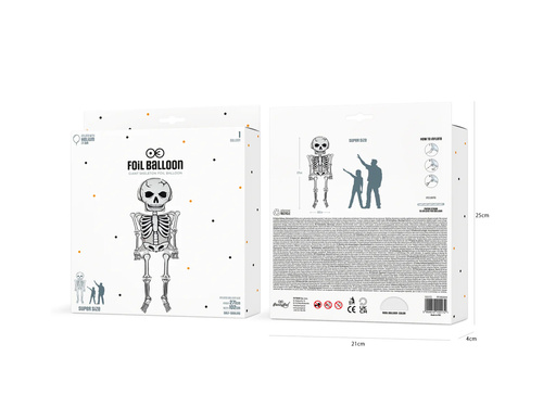 Skeleton Foil Balloon - 47 cm x 81 cm - 1 pc