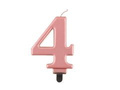 Świeczka cyferka metaliczna różowe złoto - 4 - cztery