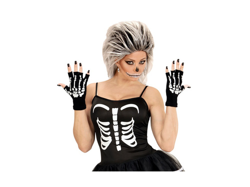 Wełniane rękawiczki kościotrupa bez palców