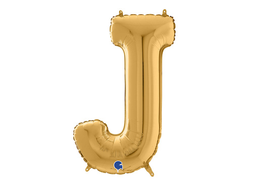 SuperShape Letter "J" Gold Foil Balloon - 66 cm - 1 pc