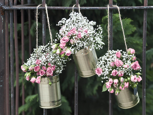 Decorative gold tins - 10 x 7 cm - 5 pcs.