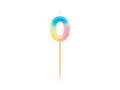 Pastel ombre number candle - 0 - zero