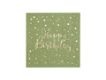 Olive napkins Happy Birthday - 25 cm - 20 pcs.