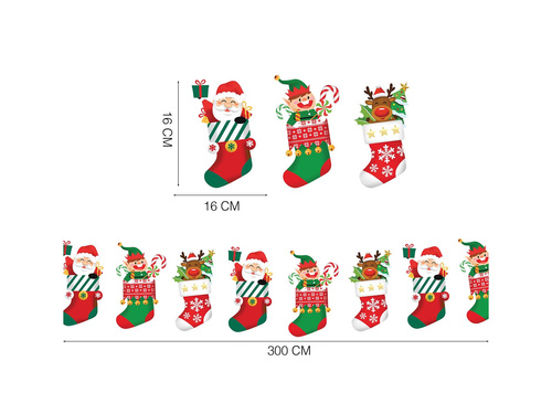 Girlanda świąteczna Skarpty na prezenty - 300 cm - 1 szt.