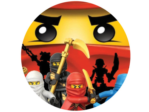 Dekoracyjny opłatek tortowy Ninjago - 20 cm