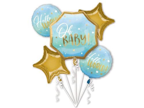 Oh Baby foil balloon bouquet! blue - 1 kpl.