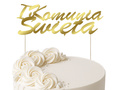 Topper na tort IHS I Komunia Święta - 1 szt.