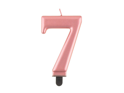 Metallic number candle rose gold - 7 - seven