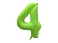 Balon foliowy cyfra 4 neonowy zielony - 86 cm - 1 szt.