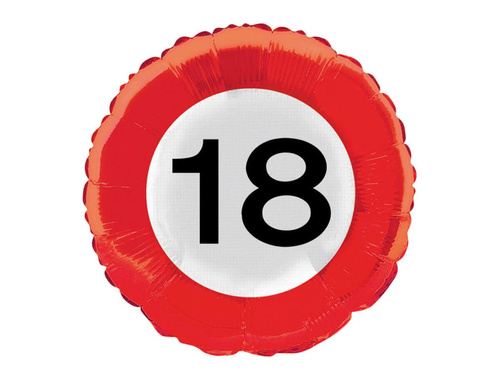 Traffic Sign 18 Foil Balloon - 46 cm - 1 pc