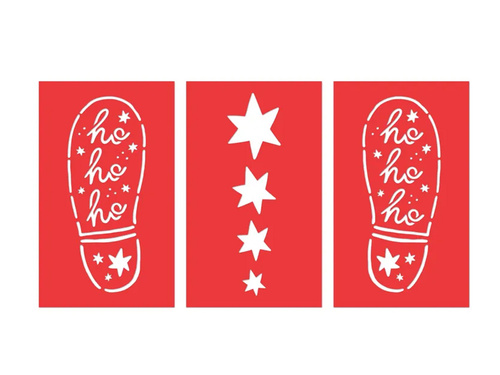 Santa foot stencils