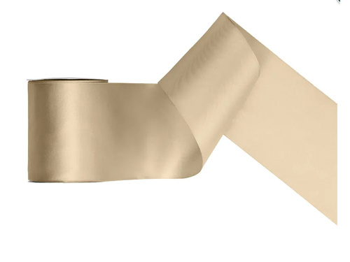 Tasiemka satynowa, zimny złoty, 100mm/25 m, 1 szt.