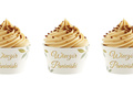 Cupcake pansies for bachelorette party with green leaves white - 6 pcs.