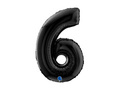 Balon foliowy cyfra 6 czarny - 26" - 1 szt.