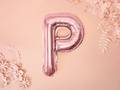 Foil balloon letter "P" pink and gold - 35 cm