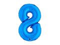Balon foliowy cyfra 8 niebieski - 14" - 1 szt.