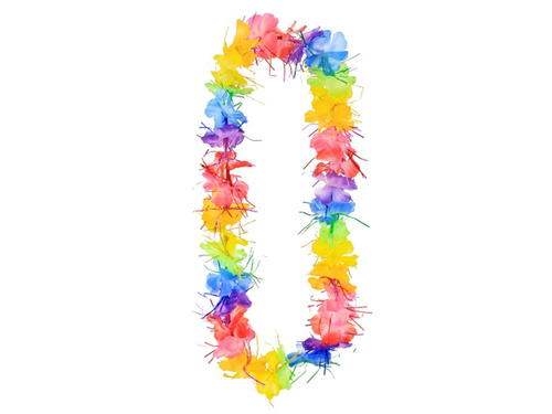 Hawaiian necklace with tassels - rainbow - 1 piece.