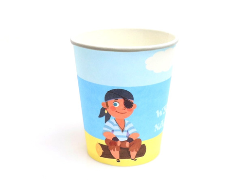 Kubeczki papierowe Wesoły Pirat - 250 ml - 6 szt.