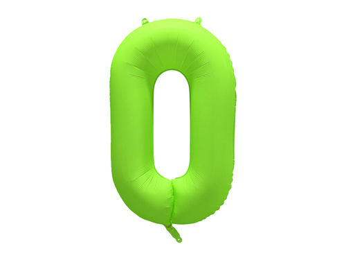 Large Number 0 Neon Green Foil Balloon - 86 x 70 cm - 1 pc