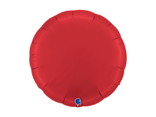 Balon foliowy okrągły satynowy Rubin czerwony - 30" - 1 szt.