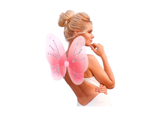 Różowe skrzydła z kryształkami 50×40 cm