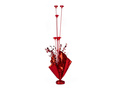 Stick balloon stand with decoration red - 1 pc.