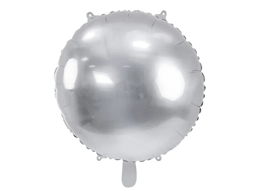 Silver Round Foil Balloon - 64 cm - 1 pcs