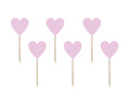 Hearts cake pickers - 6 pcs.