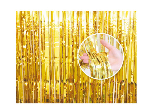 Curtain - metallic gold door curtain - 90 cm x 240 cm