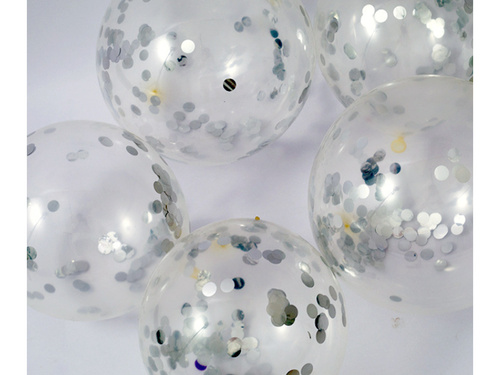 Clear Latex Balloons with confetti - 30 cm - 5 pcs