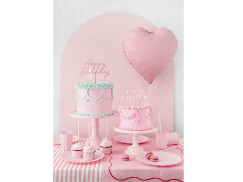 Topper na tort Happy Birthday różowy - 16,5 x 18 cm - 1 szt.