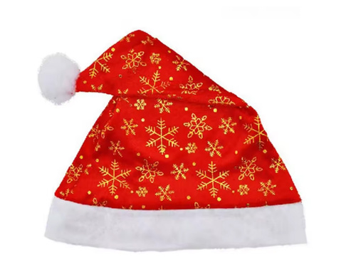 Czapka Mikołaja ze Śnieżynkami - 1 szt.