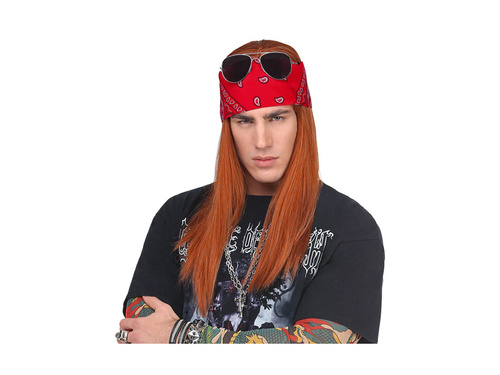 Peruka Axel z bandaną i okularami