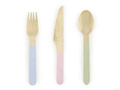 Pastelove wooden cutlery set - 18 pcs.